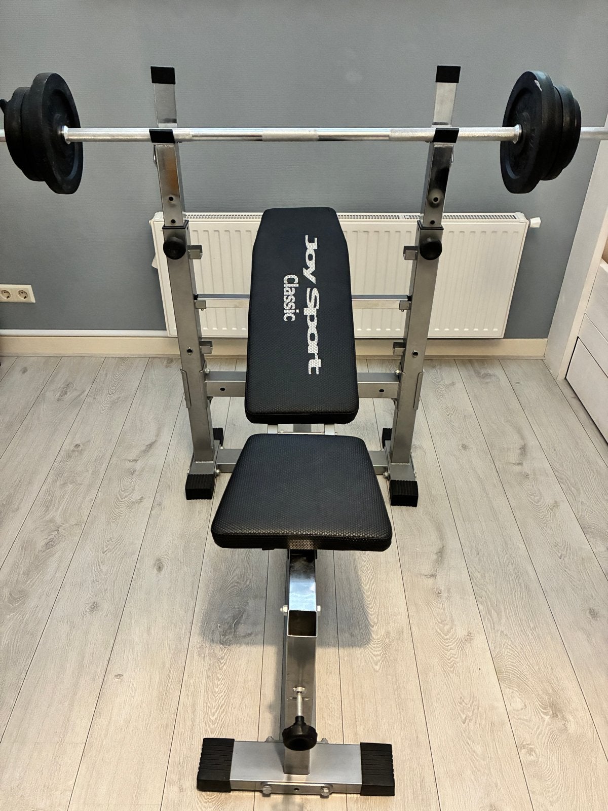 Joy Sport Classic Krachtstation met halterbank en gewichten, Ophalen, Gebruikt, Krachtstation, Armen