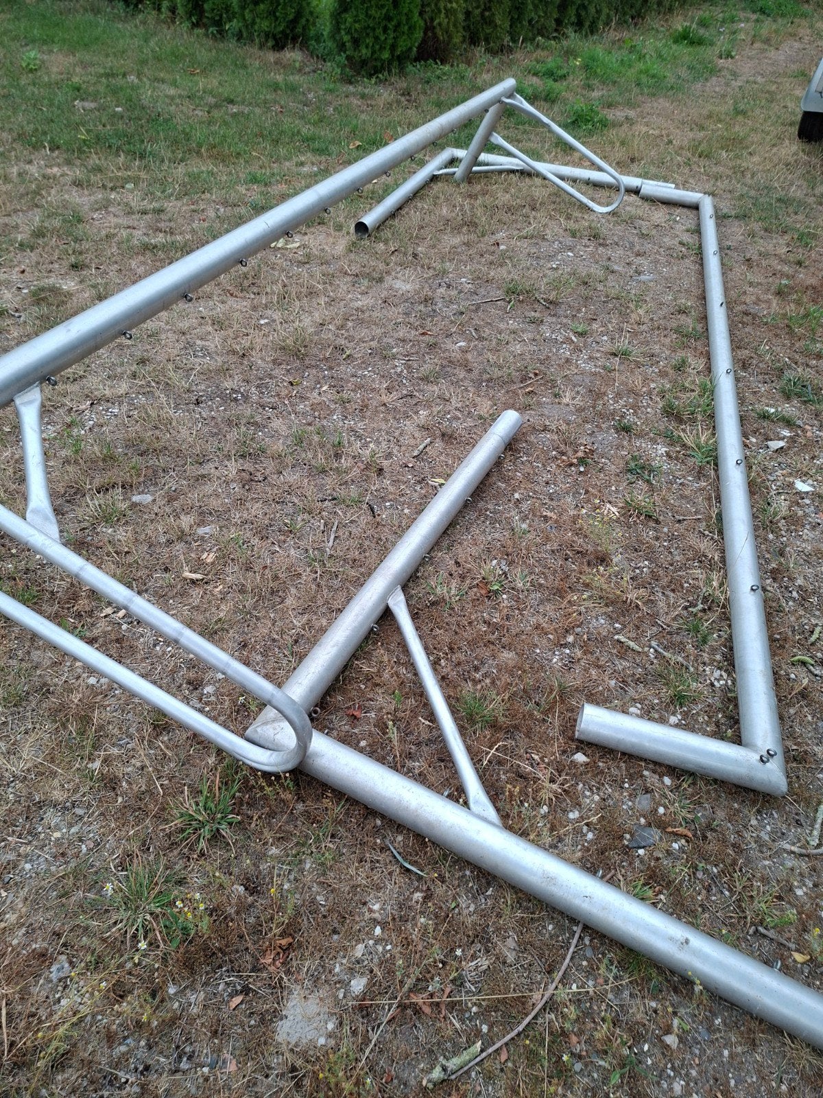 Voetbalgoal zonder net - 4 x 2,60 meter, Ophalen, Gebruikt, Overige typen