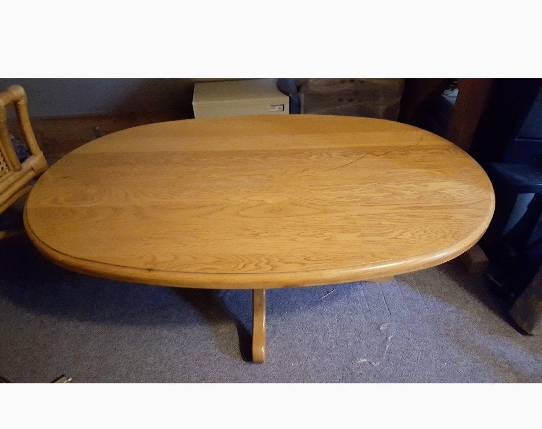 Ovale eiken tafel, Ophalen, Eikenhout, Ovaal, 100 tot 150 cm