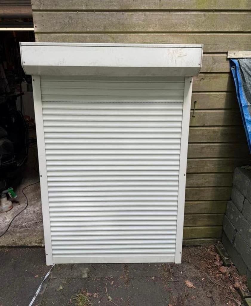 Handmatig rolluik 99x150 cm 2 stuks, Doe-het-zelf en Verbouw, Rolluiken, Gebruikt, Minder dan 100 cm, Wit, Ophalen of Verzenden