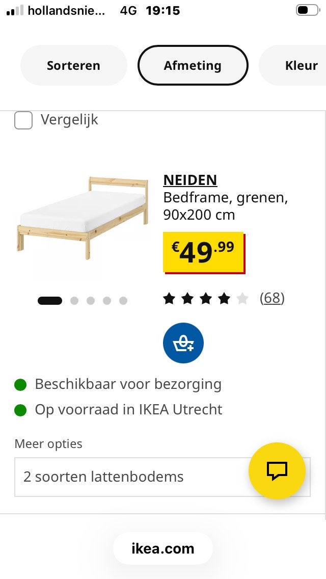Ikea neiden 1 persoonsbed ophalen in LEXMOND!, Ophalen, 90 cm, Eenpersoons, Zo goed als nieuw