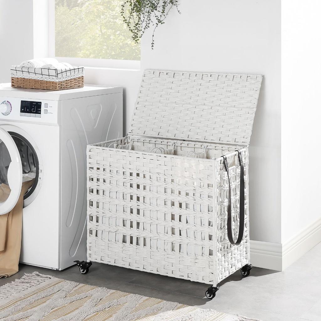 Wasmand op wielen (nr.28), Wit, Nieuw, Ophalen of Verzenden