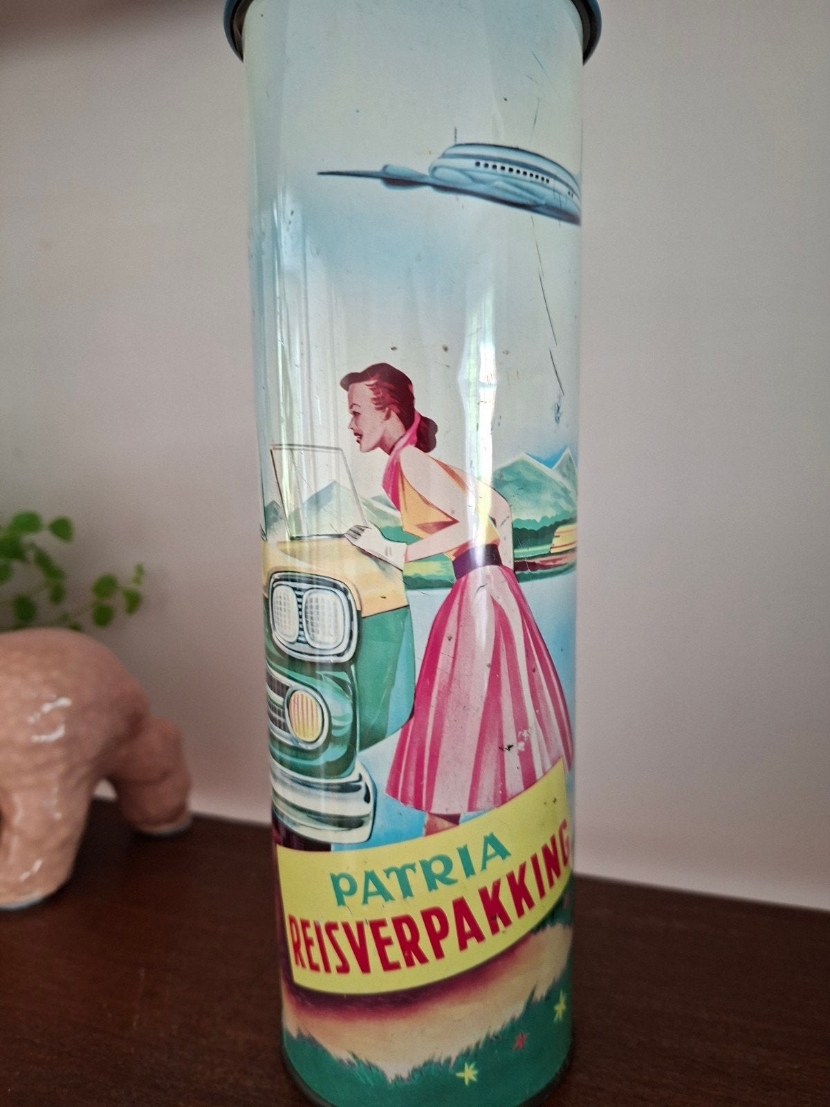 Vintage Patria Reisverpakking Koekblik - Jaren '50/'60, Verzamelen, Ophalen of Verzenden, Gebruikt, Koek(jes), Overige merken