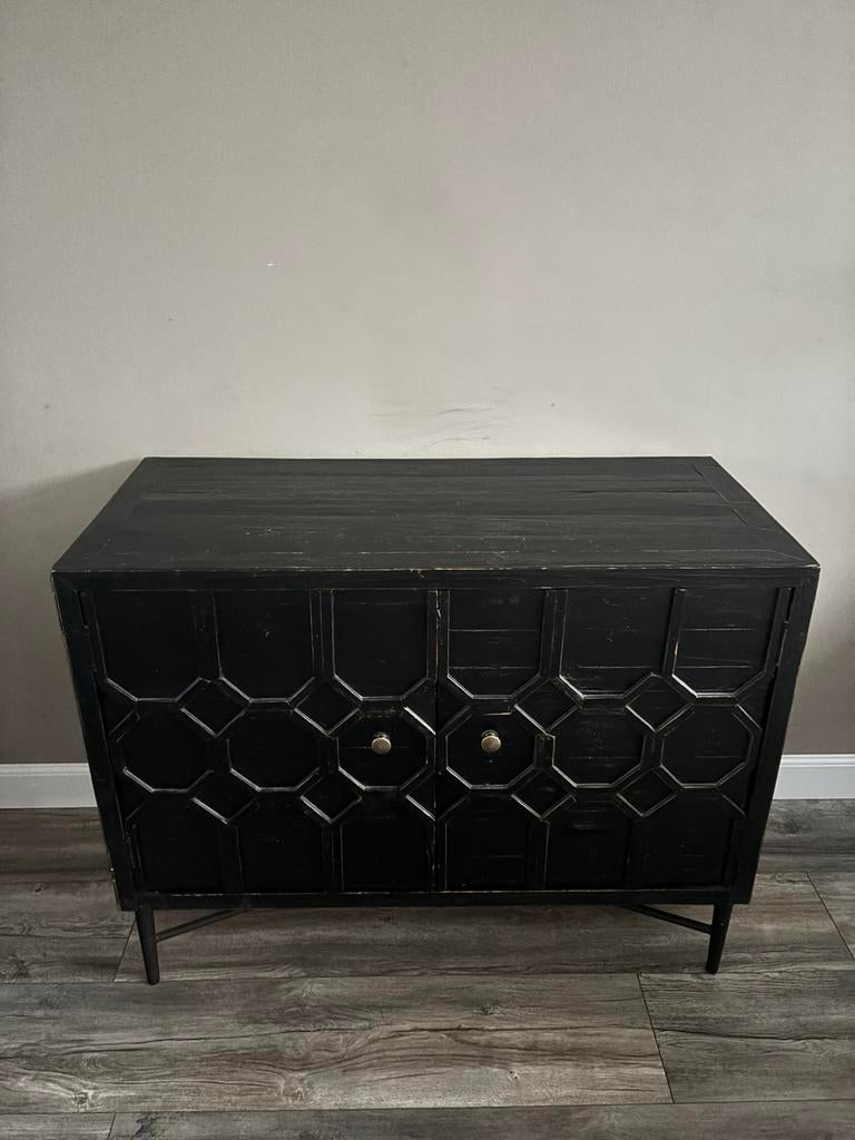 Dressoir oosters zwart, Huis en Inrichting, Ophalen, 100 tot 150 cm, Zo goed als nieuw, 75 tot 100 cm