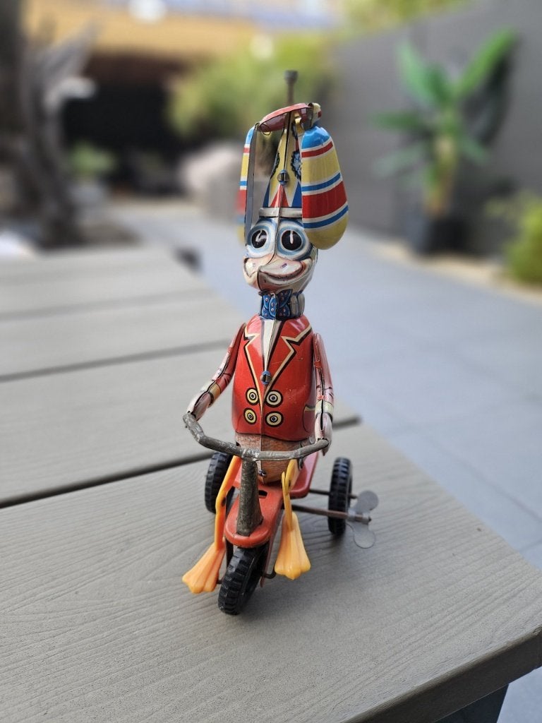Vintage blikken (Duck on bike)opwindspeelgoed jaren 80...., Ophalen of Verzenden