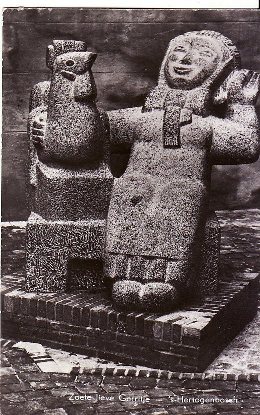 's Hertogenbosch standbeeld zoete Lieve Gerritje .1973., Ophalen, 1960 tot 1980, Gelopen, Noord-Brabant