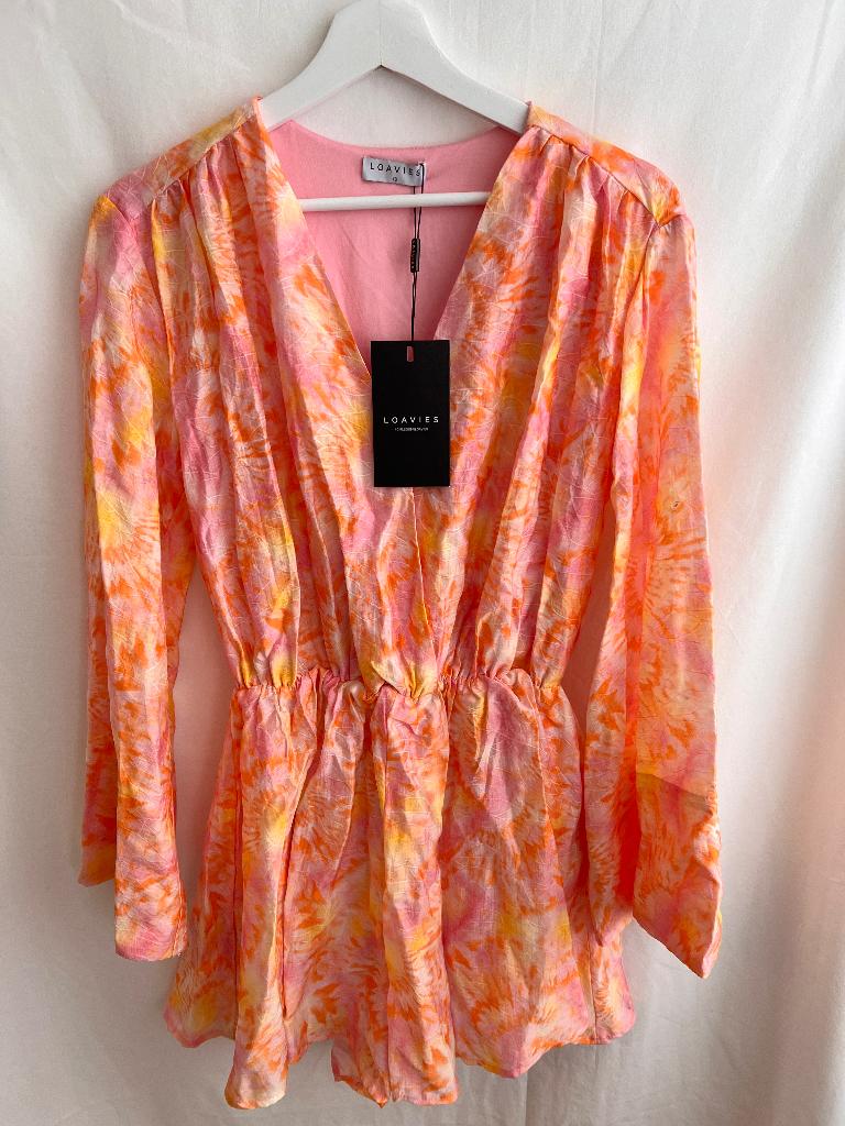 LOAVIES Pastel Tie Dye Mini Dress XS – New With Tags, Nieuw, Ophalen of Verzenden, Roze, Maat 34 (XS) of kleiner