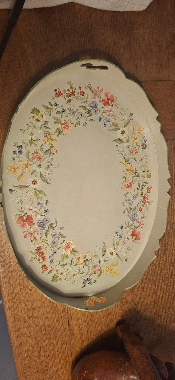 Handgeschilderd dienblad, Ophalen, Rechthoekig, Hout