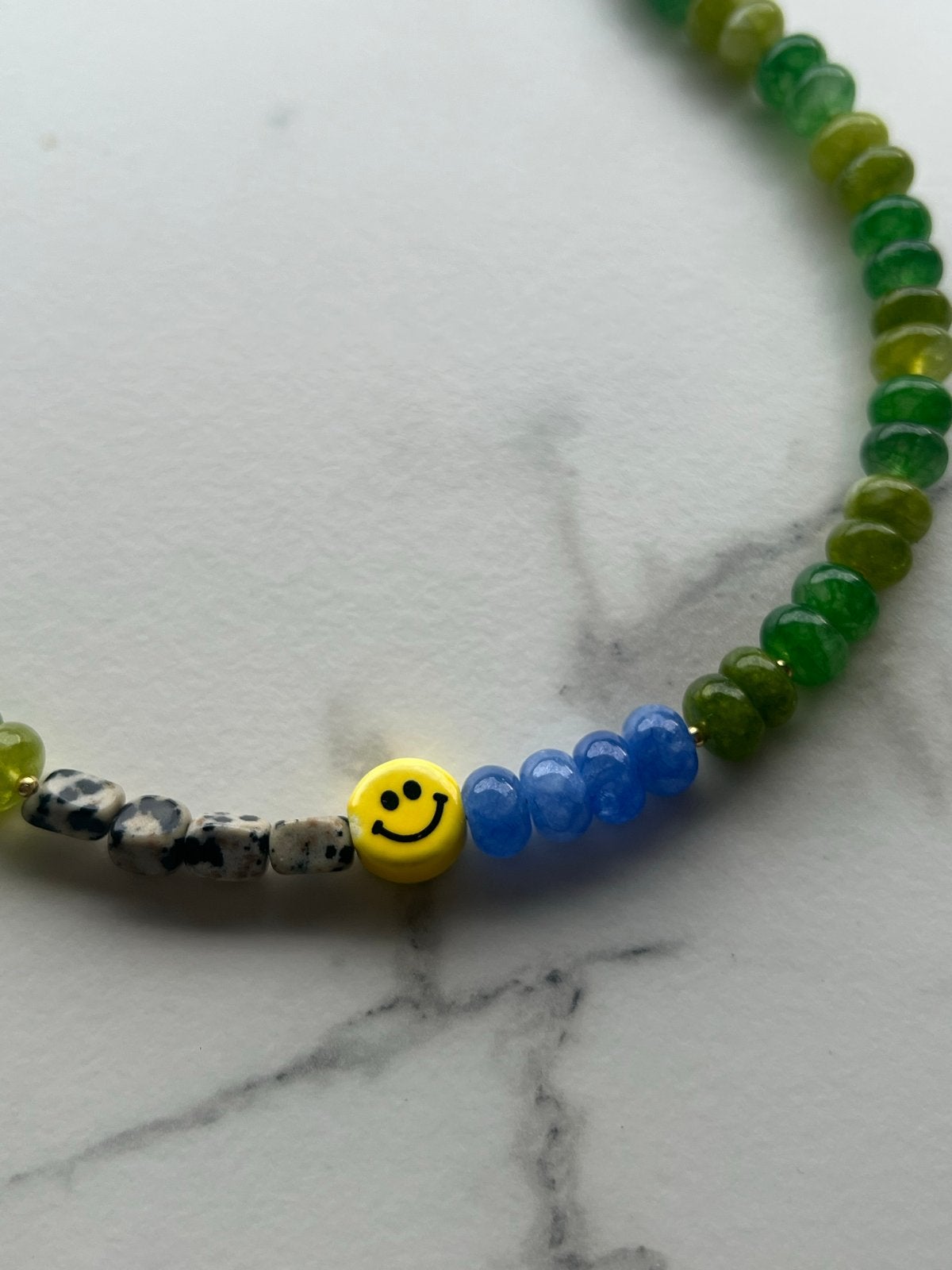 Handgemaakte Smiley Ketting - Vrolijk & Uniek, Nieuw, Ophalen of Verzenden, Groen, Overige materialen