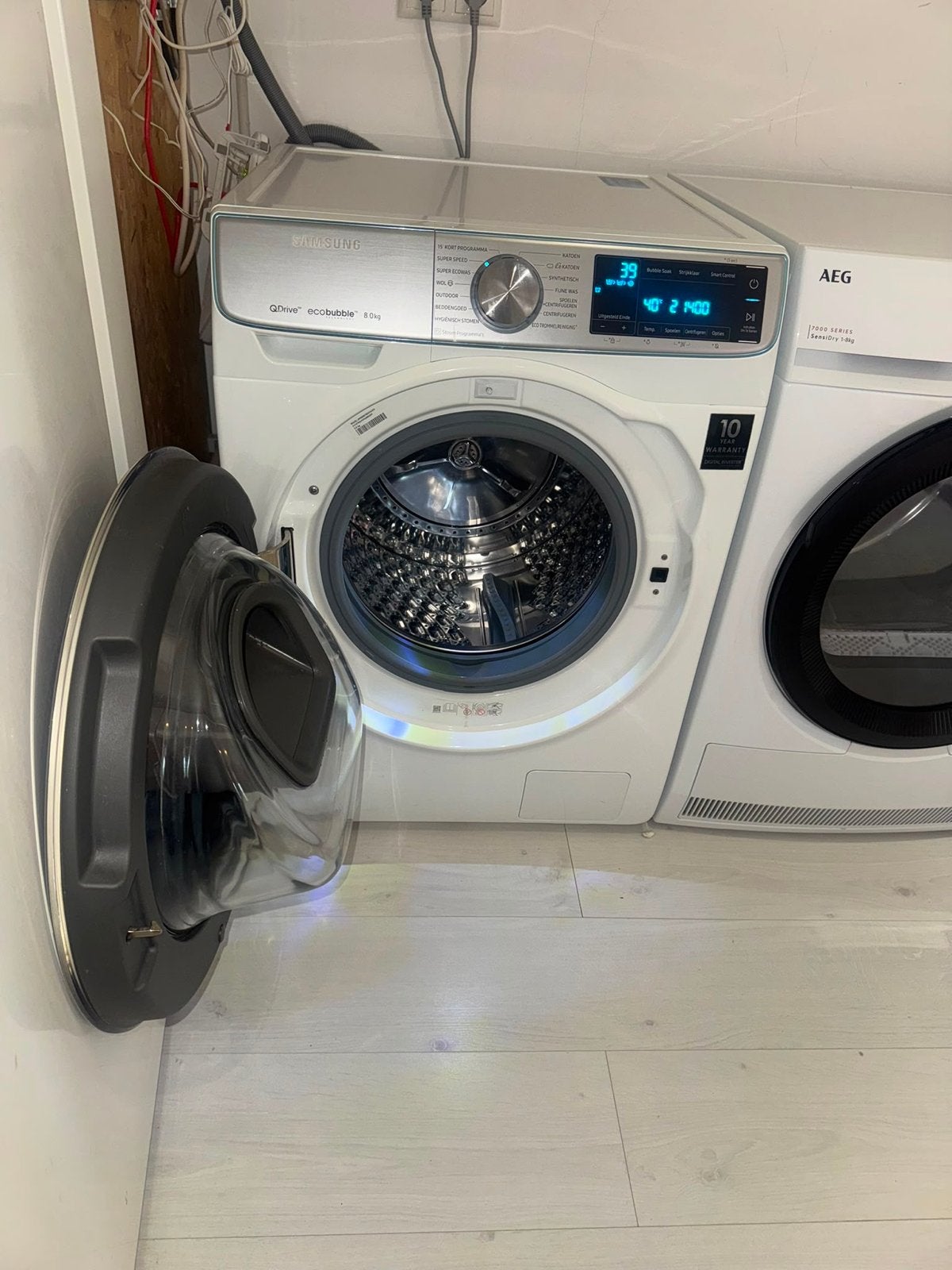 Bijna gratis Samsung WW80M760NOA Ecobubble 8.0kg Wasmachine, Ophalen, 1200 tot 1600 toeren, 8 tot 10 kg, Zo goed als nieuw