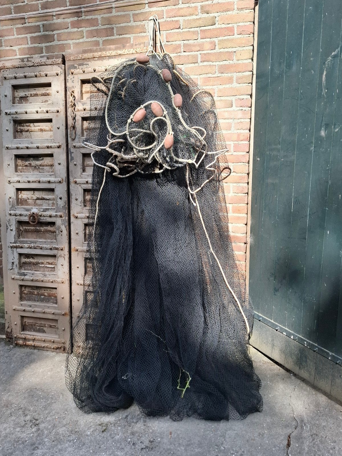 Oud vintage visnet decoratie drijerd, Gebruikt, T, Ophalen of Verzenden, N