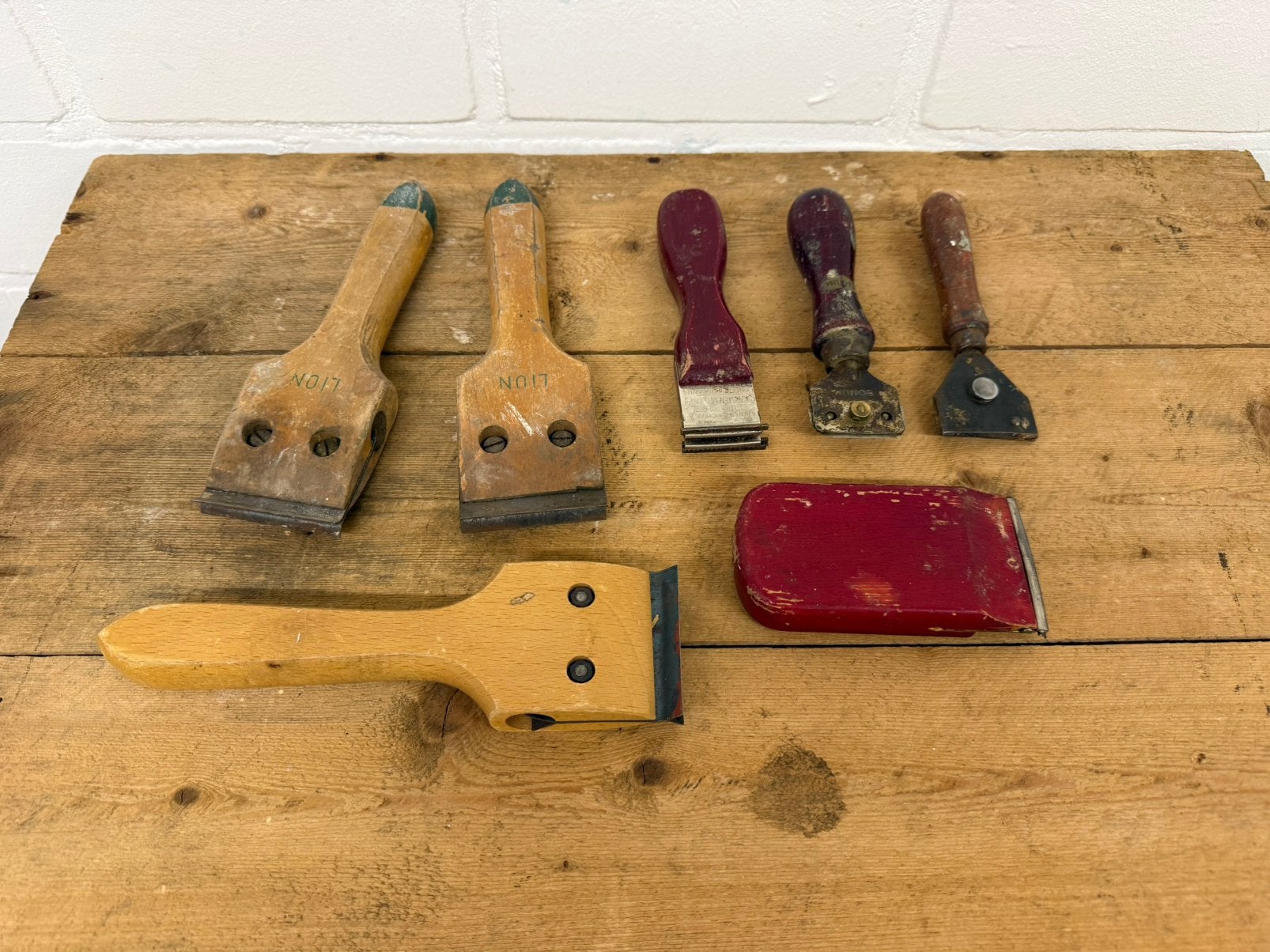 Set oud gereedschap van schilder verf krabber krabbers, Ophalen of Verzenden