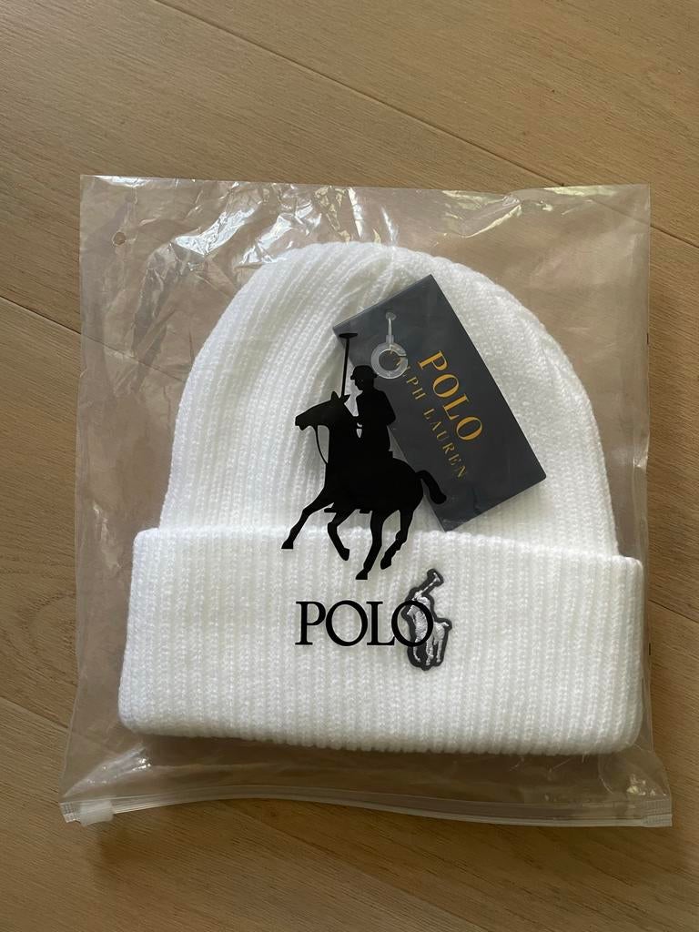 Polo Ralph Lauren Muts Wit met Zwart Logo - One Size, Ophalen of Verzenden, Nieuw, Maat 38/40 (M), Muts