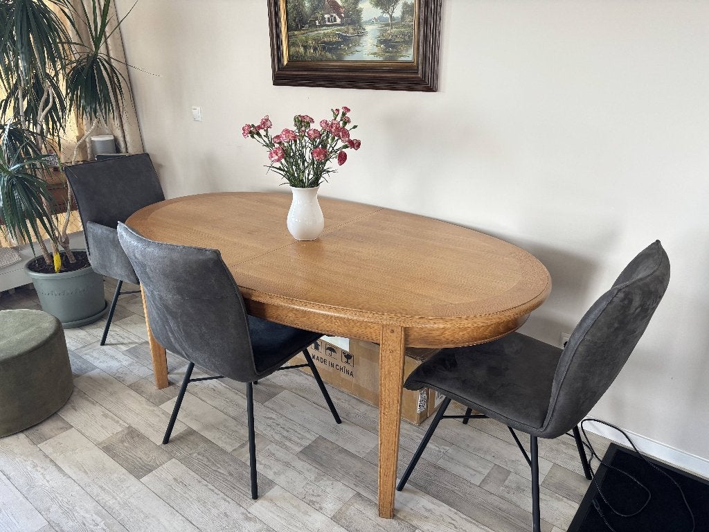 Eettafel ovaal, Ophalen, Gebruikt, 100 tot 150 cm, Eikenhout