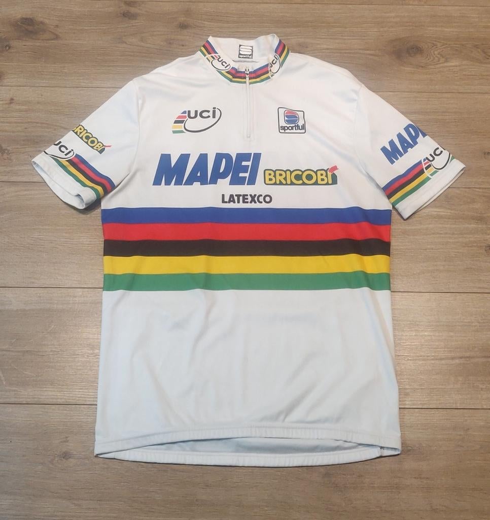 Wielershirt regenboogtrui Mapei, Ophalen of Verzenden, Zo goed als nieuw, Kleding