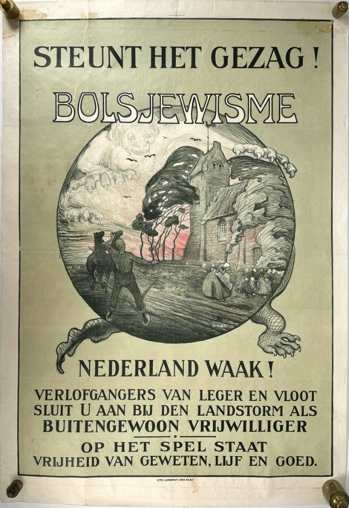 360. Affiche, Reinhart Dozy – "Steunt het gezag!", ca.1945