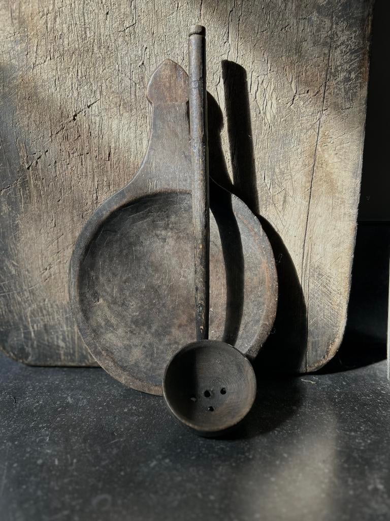 Oude lepel zeef sober sleets Brocante oosters, Antiek en Kunst, Ophalen of Verzenden