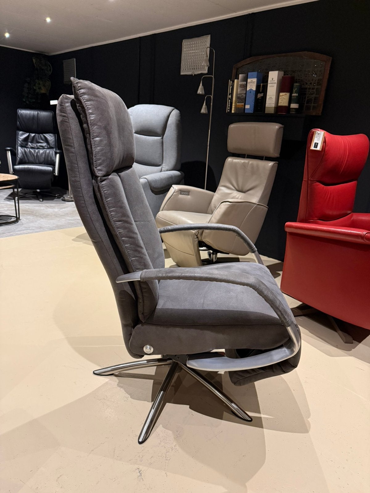 Hjort Knudsen relaxfauteuil handbediend, Huis en Inrichting, Fauteuils, ., Ophalen of Verzenden, Zo goed als nieuw, Stof