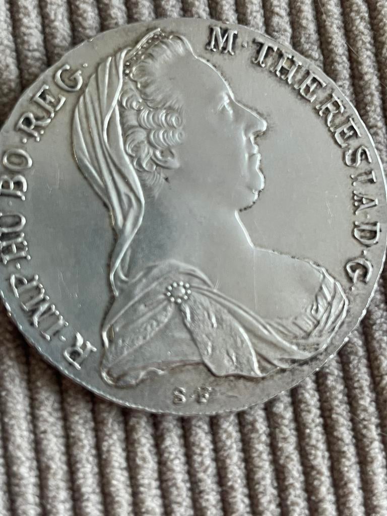 Zilveren munt Maria Theresa Thaler 1780 restrike, Ophalen of Verzenden, Oostenrijk