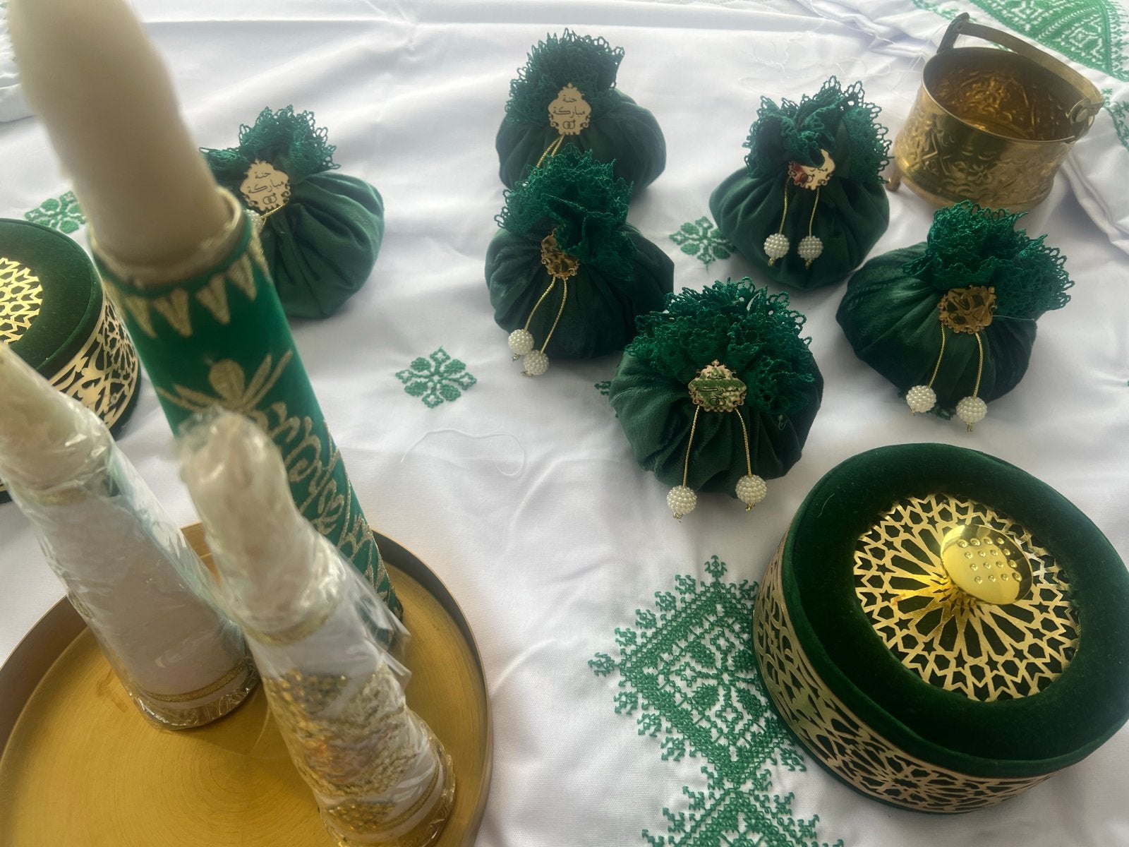 Traditionele Marokkaanse Henna Set - Groen & Wit, Ophalen of Verzenden, Zo goed als nieuw