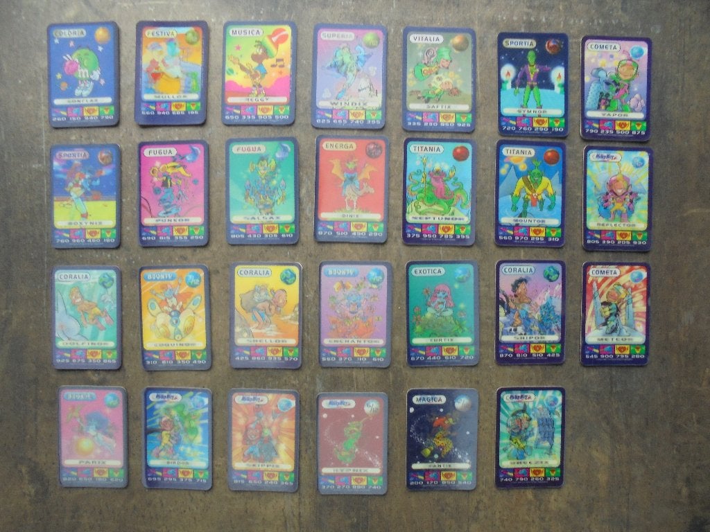 27 Spacix holografische kaarten (zie foto's), Ophalen of Verzenden, Gebruikt, Meerdere kaarten