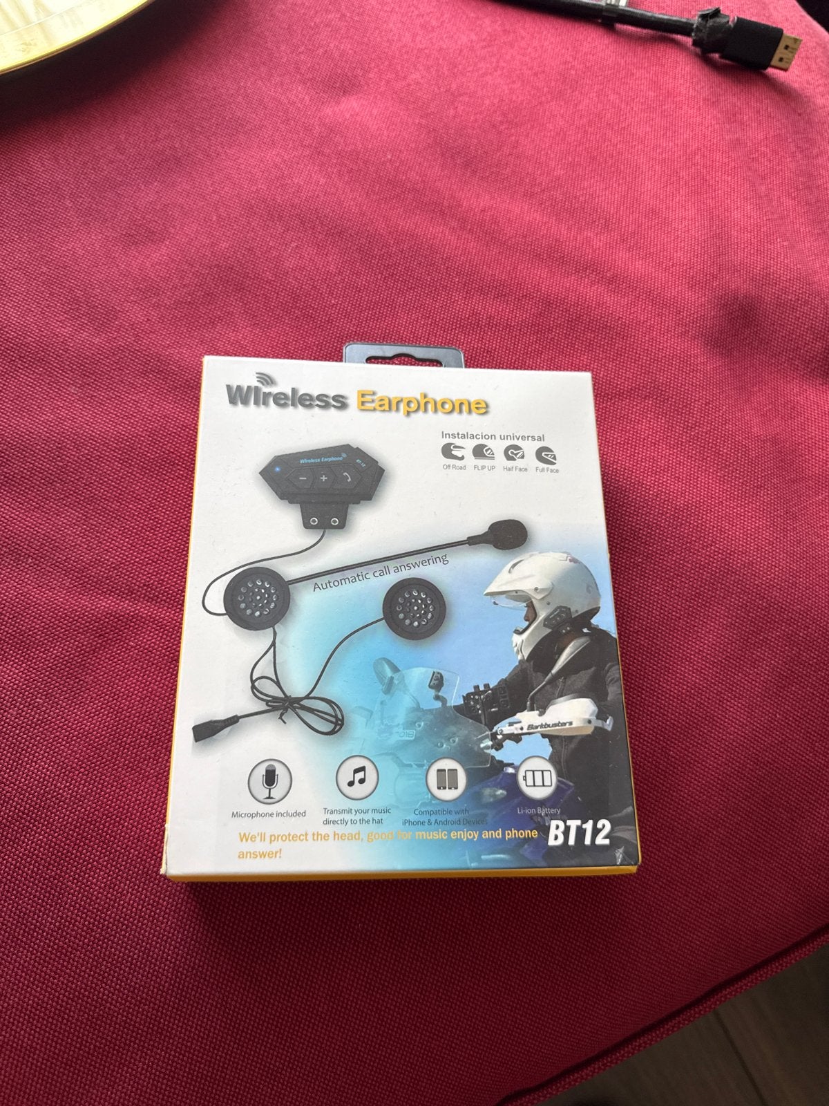 Draadloze Motorfiets Headset - Bluetooth Oortelefoon BT12, Ophalen of Verzenden, Nieuw