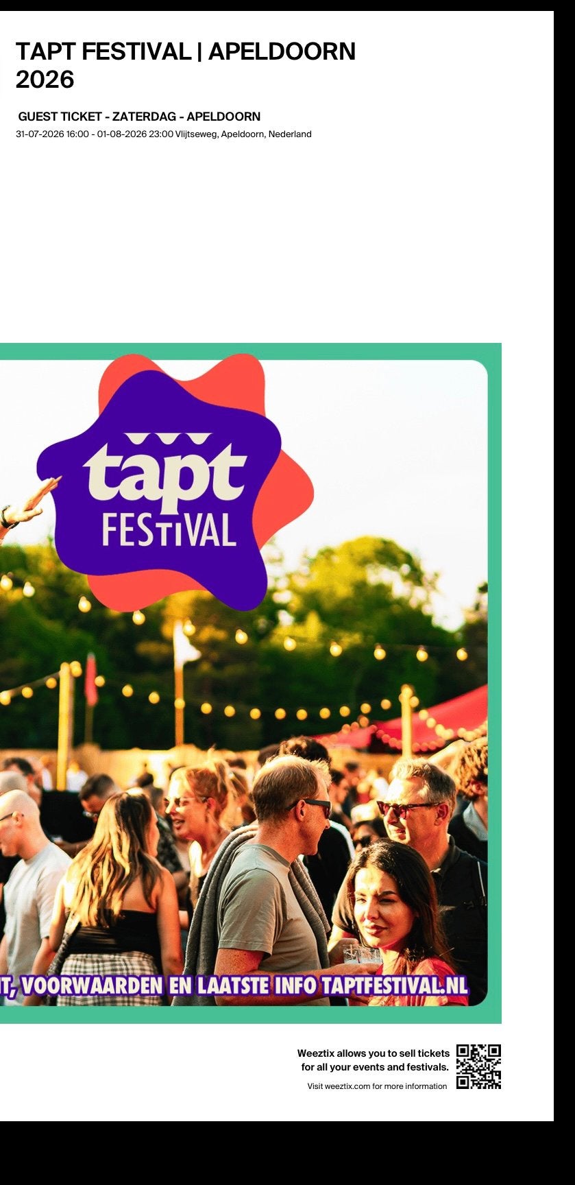 Festival TAPT Apeldoorn, Tickets en Kaartjes, Evenementen en Festivals, Twee personen