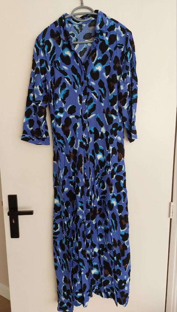 YAS jurk met dierenprint, Maat 38/40 (M), Blauw, Ophalen of Verzenden, Zo goed als nieuw