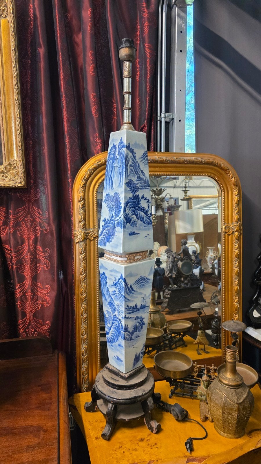 zeer grote antieke Chinese porseleinen lamp, Ophalen