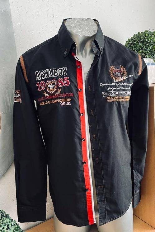 Arya boy overhemd maat M, Kleding | Heren, Ophalen of Verzenden, Zo goed als nieuw, Zwart, Halswijdte 39/40 (M)