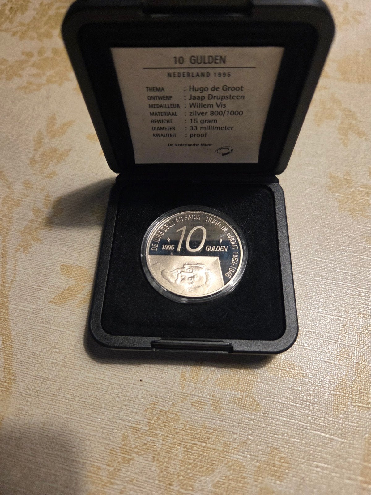 10 Gulden Zilveren Munt 1995 Hugo de Groot Proof, Postzegels en Munten, Munten | Nederland, Ophalen of Verzenden
