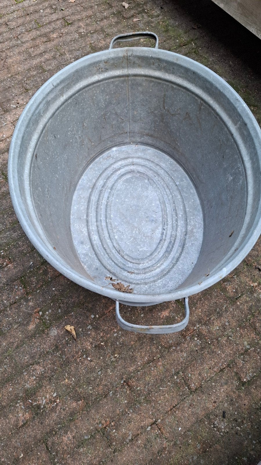 Grote zinken teil met handvatten, Ophalen, Gebruikt