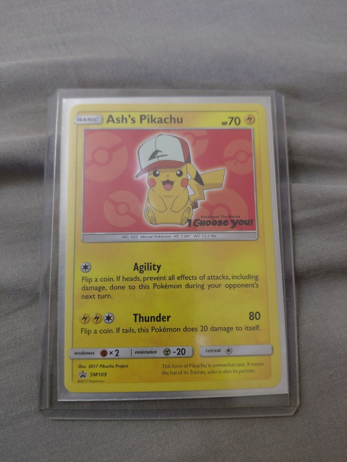 Ash's Pikachu SM109, Ophalen of Verzenden, Zo goed als nieuw, Losse kaart