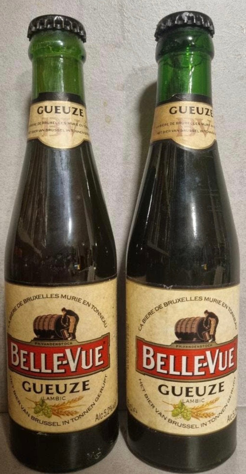 2x 25cl Belle-Vue Gueuze, '93 & '94 - Vandenstock, Brussel, Ophalen of Verzenden, Zo goed als nieuw, Flesje(s), Overige merken