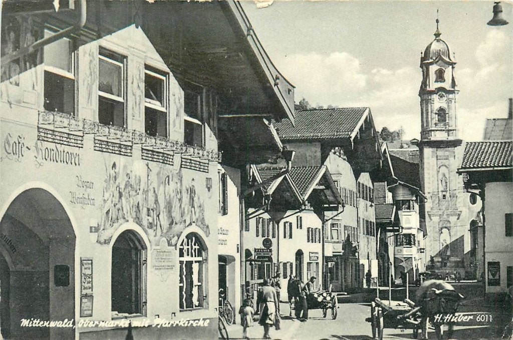 701-412-027 Mittenwald Obermarkt Pfarrkirche, Ophalen of Verzenden, Voor 1920, Duitsland