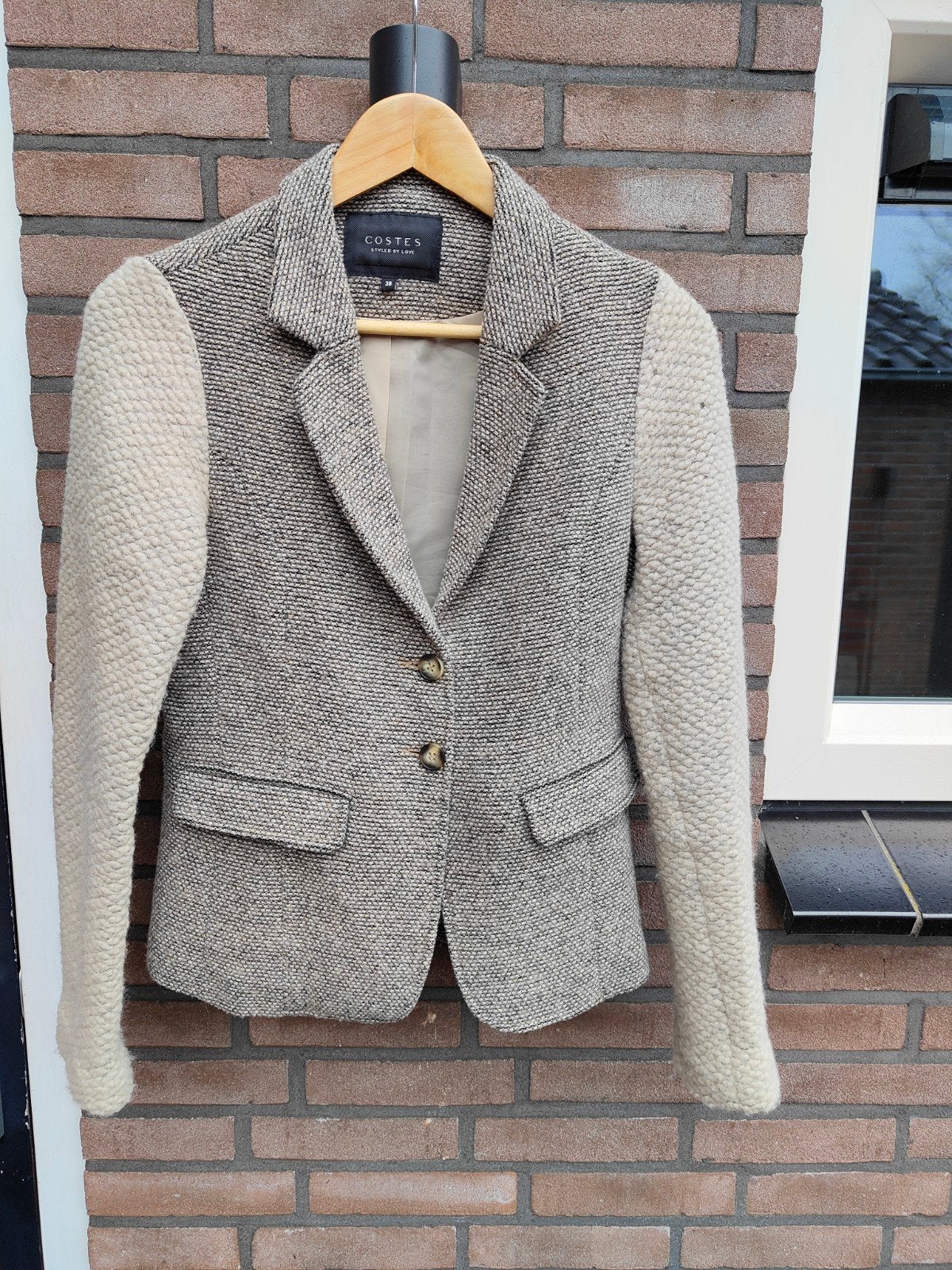 Costes tweed jasje M/38, Kleding | Dames, Maat 38/40 (M), Beige, Ophalen of Verzenden, Zo goed als nieuw