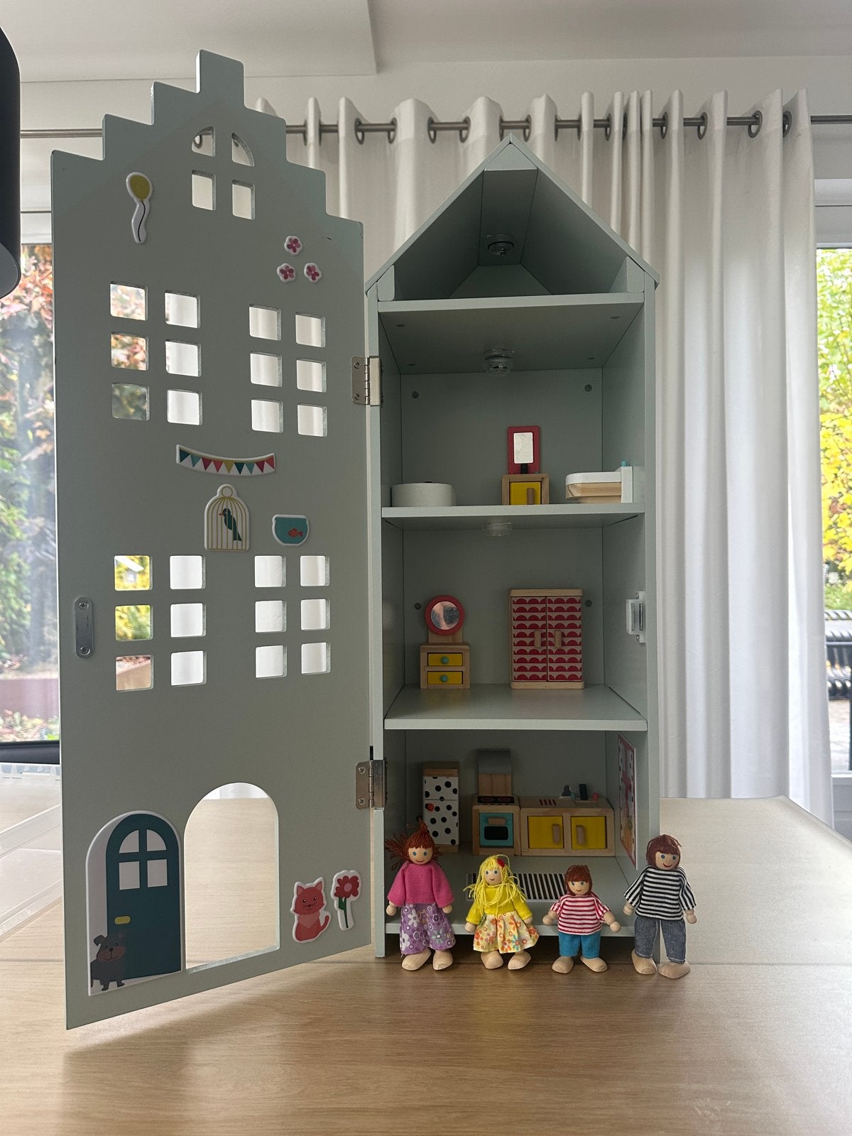 Houten poppenhuis grachtenpand, Ophalen of Verzenden, Zo goed als nieuw, Overige typen