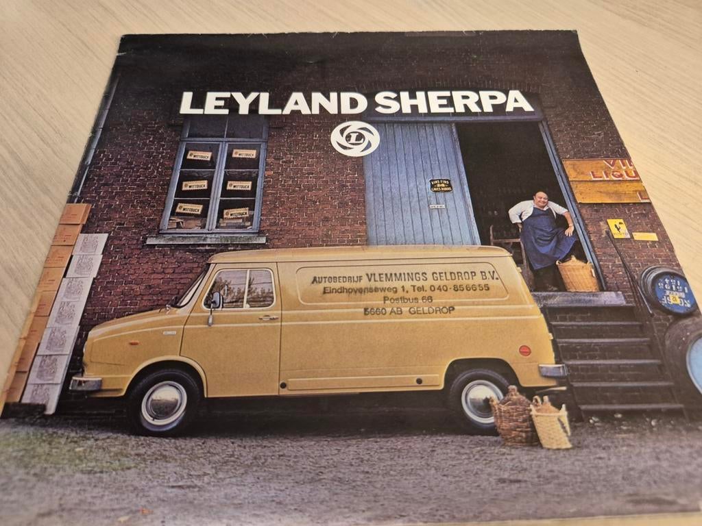 Jaren 70Nederlands Leyland Sherpa bestel folder óók pick-up, Ophalen of Verzenden, Overige merken