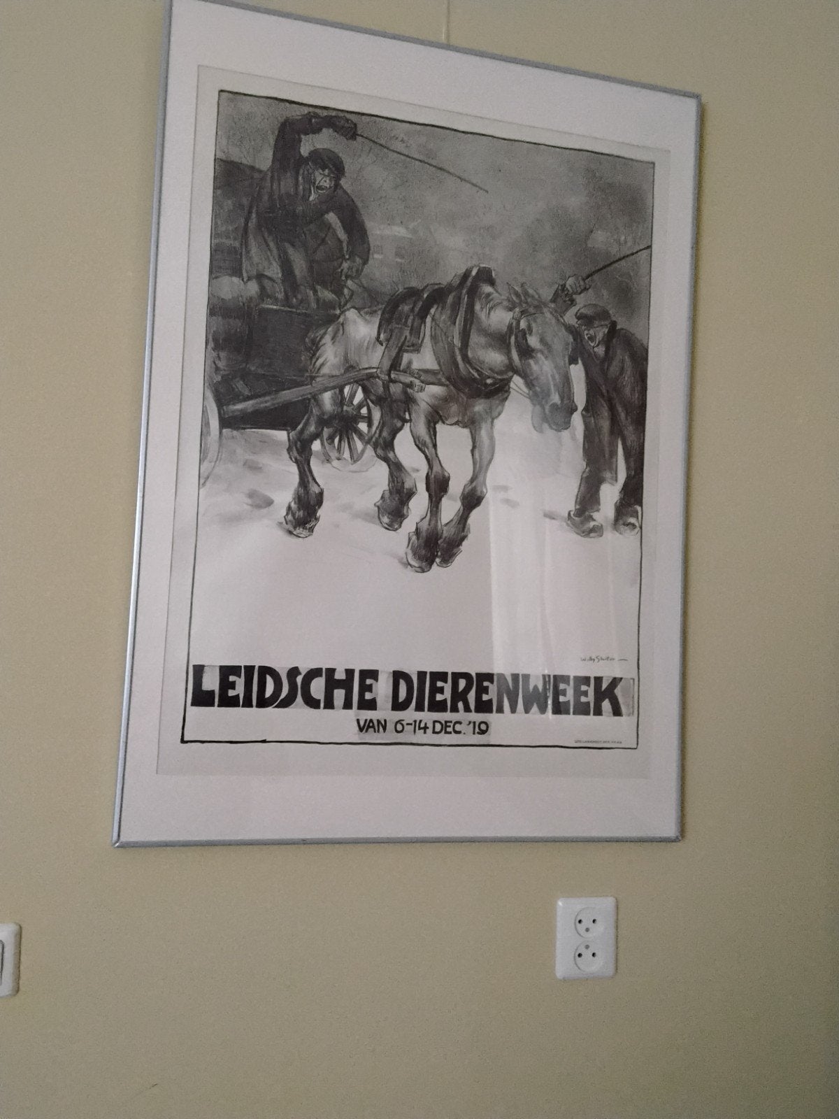 Originele poster Willy Sluiter - Leidsche Dierenweek, Met lijst, Deurposter of groter, Ophalen of Verzenden, Dier of Natuur