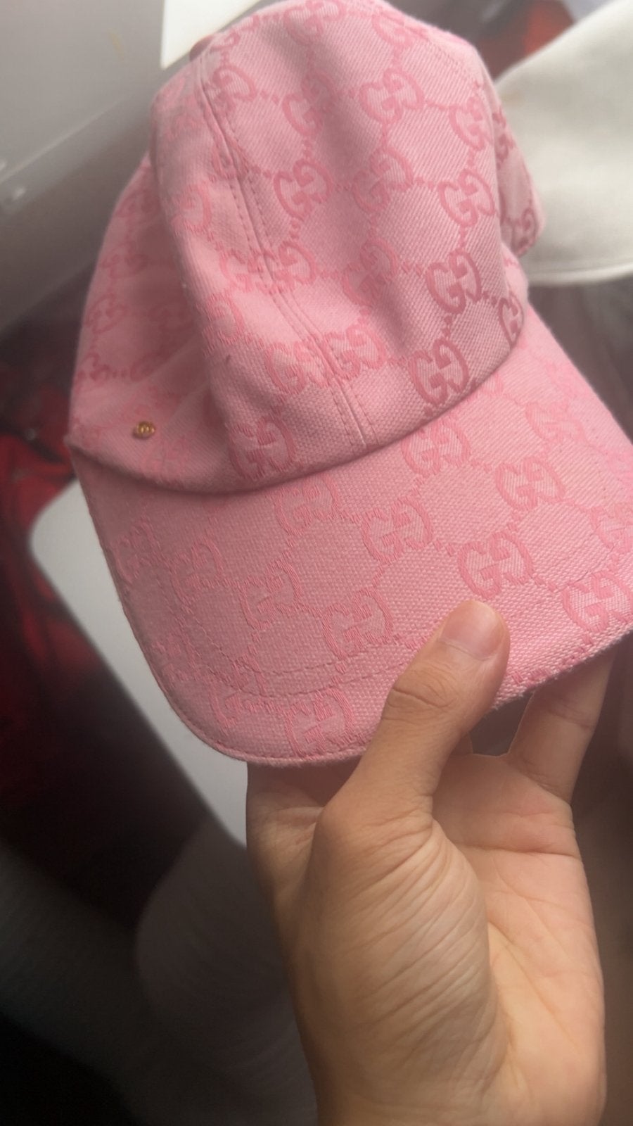 Roze gucci pet, Kleding | Dames, Ophalen of Verzenden, Zo goed als nieuw, One size fits all