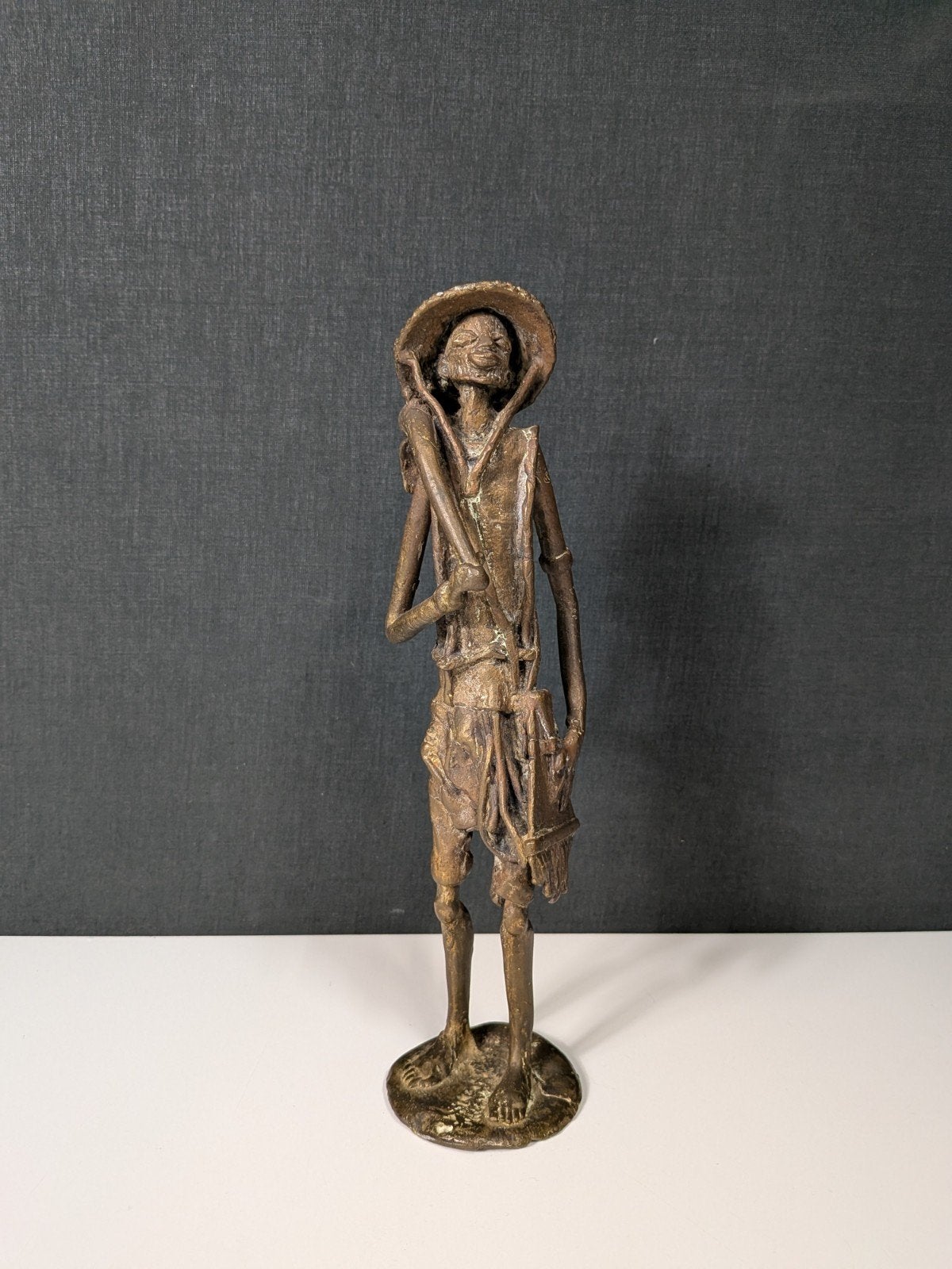 Vintage bronzen Afrikaans figuur – 33 cm, Ophalen of Verzenden, Gebruikt, Mens