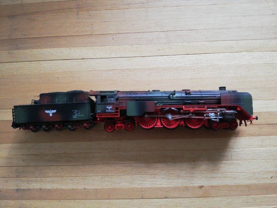Duitse leger locomotief merk arnold n spoor met wagons, Hobby en Vrije tijd, Arnold, Verzenden, Zo goed als nieuw, Gelijkstroom