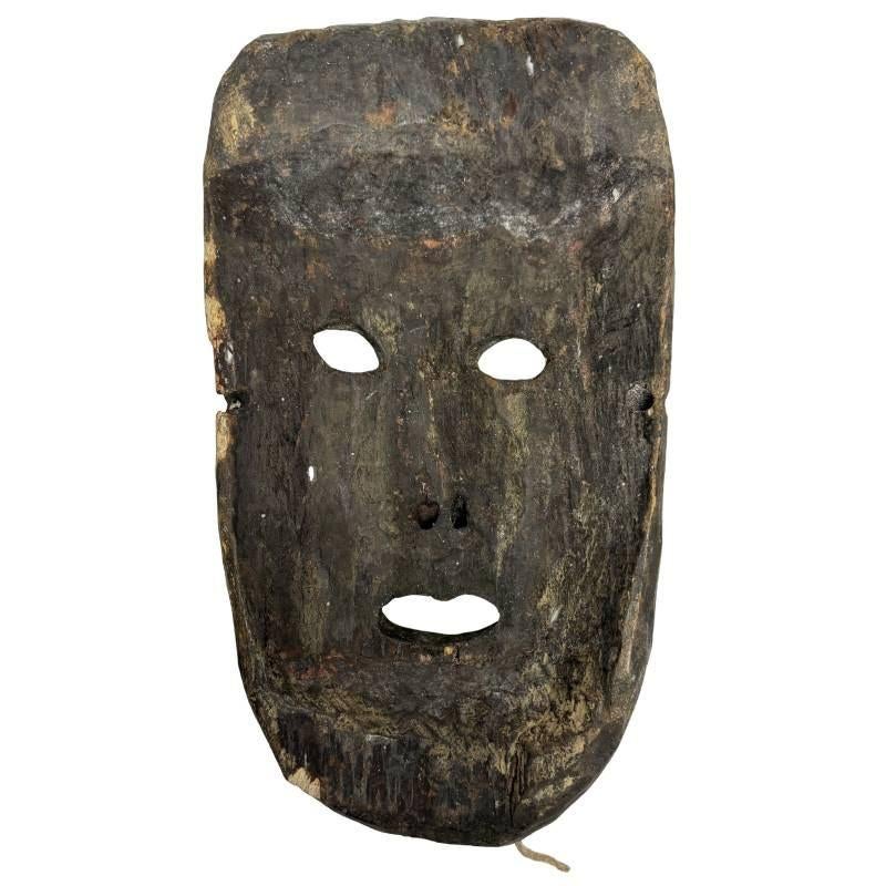Antiek Nepalees houten masker met serene uitstraling LOT 482, Ophalen of Verzenden, Gebruikt