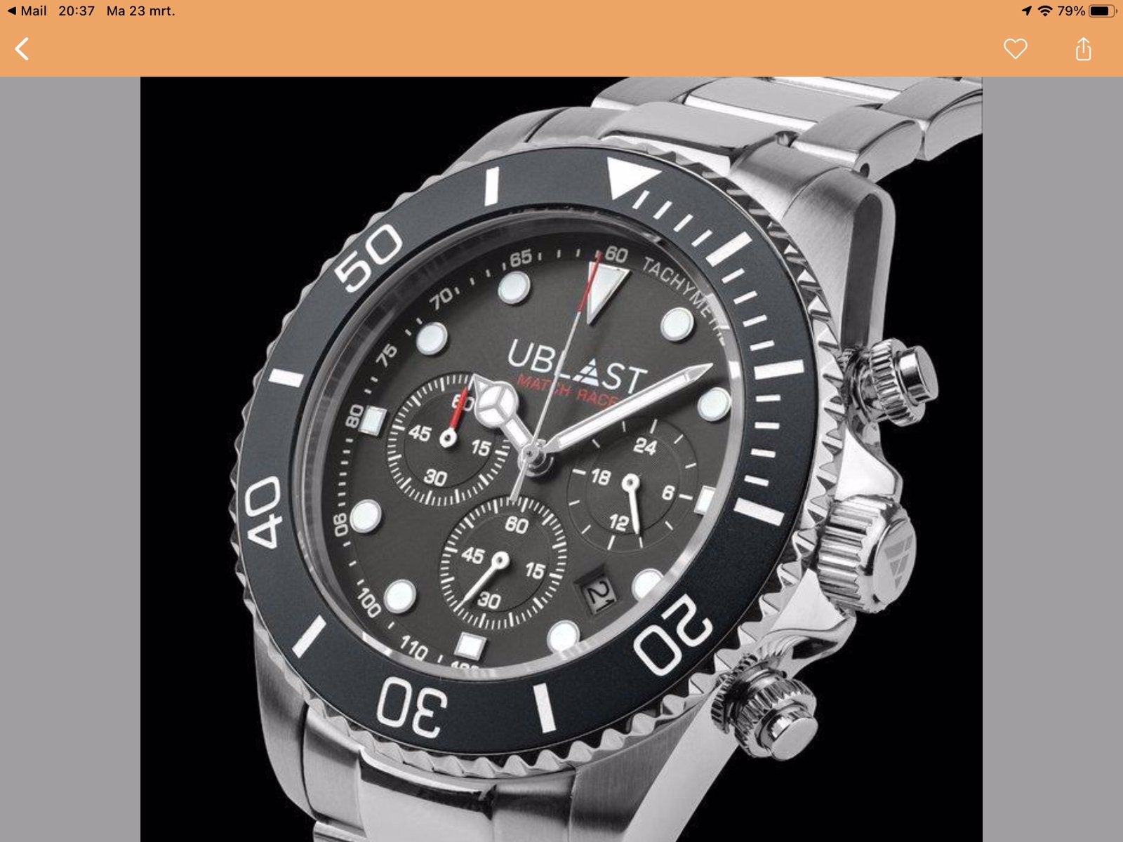 Ublast Match Race chronograph horloge Nieuw in doos, Sieraden, Tassen en Uiterlijk, Horloges | Heren, Ophalen of Verzenden, Nieuw