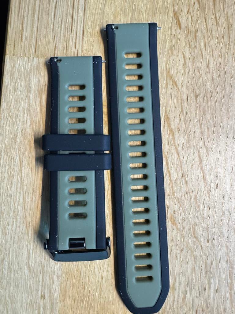 Horlogebandje 22 mm voor Garmin sporthorloge - Groen/Zwart, Ophalen of Verzenden, Nieuw, Groen