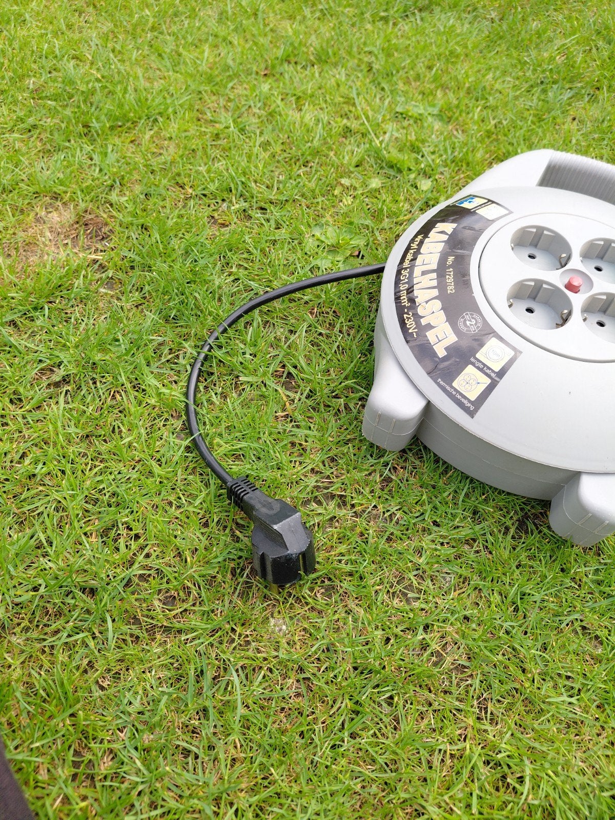 Kabelhaspel 10m met 4 stopcontacten., Ophalen, Gebruikt, Kabel of Snoer