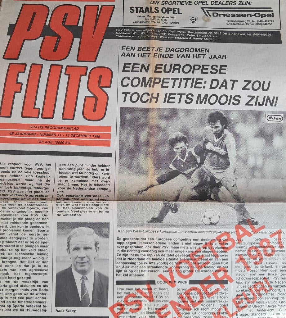 PSV - Sparta 1986/1987, Verzamelen, Ophalen of Verzenden, Gebruikt, PSV, Boek of Tijdschrift