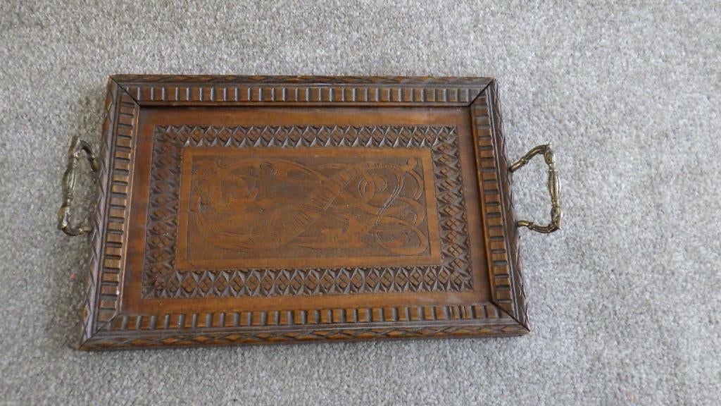 mooi oud dienblad, Huis en Inrichting, Woonaccessoires | Dienbladen, Ophalen of Verzenden, Gebruikt, Rechthoekig, Hout