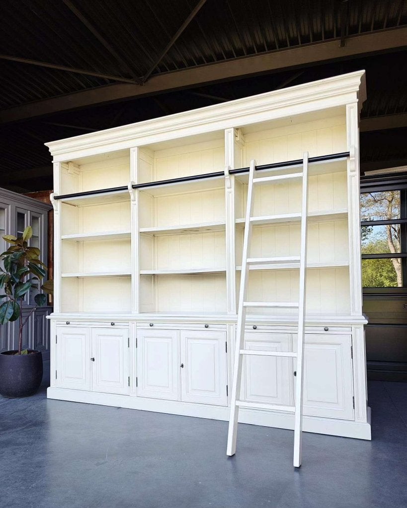 Grote bibliotheekkast met ladder | Witte Boekenkast #0475