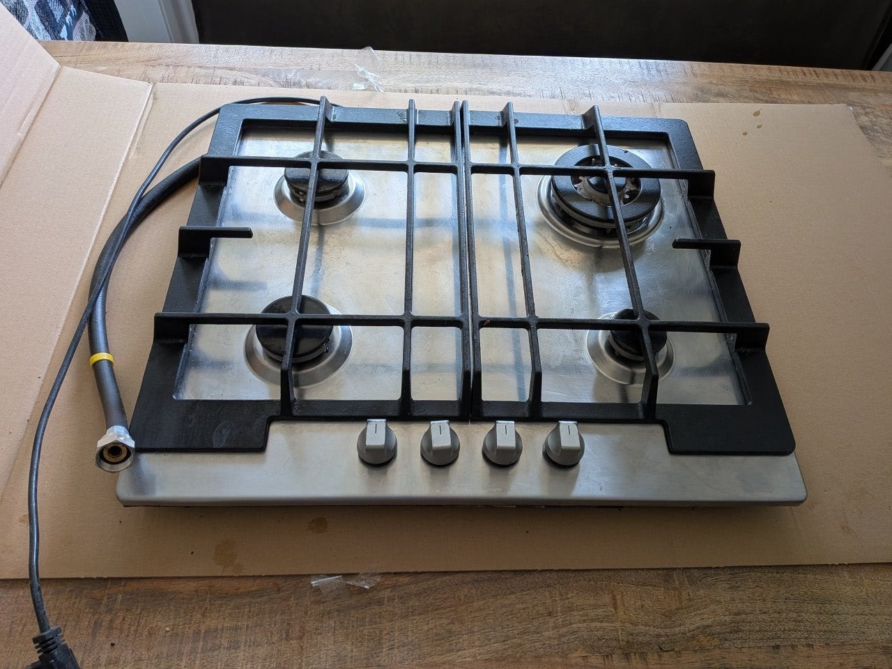 Inbouw Gasfornuis 4 Pitten RVS van Zanussi, Witgoed en Apparatuur, Kookplaten, Ophalen, Gebruikt, 4 kookzones, Inbouw